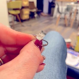 Solitary diamond set In white gold